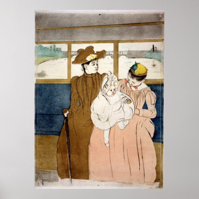 På Omnibus - Mary Cassatt - 1891 Poster (Framsidan)