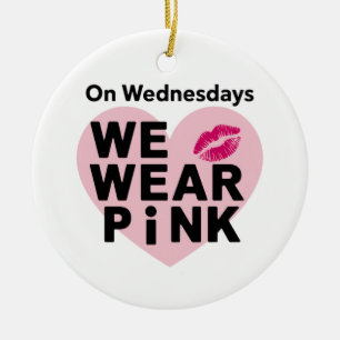 På onsdag Bära Rosa Funny Valentine Julgransprydnad Keramik