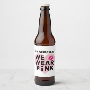 På onsdag Bära Rosa Funny Valentine Ölflaska Etikett