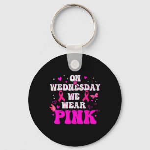 På onsdag Bära Rosa Ribbon Breast Cancer Awa Nyckelring