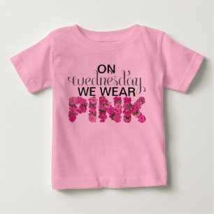 På onsdag ha på sig vi rosa blom- Onsie T Shirt