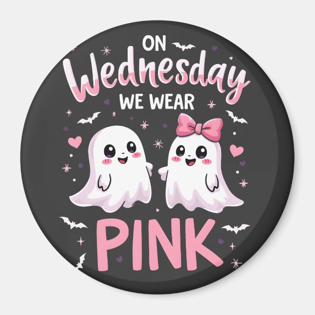 På onsdag talar vi om Rosa och Bära Halloween Skul Magnet (Framsidan)
