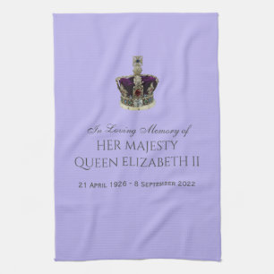På överfulla minnet av HM drottning Elizabeth II T Kökshandduk