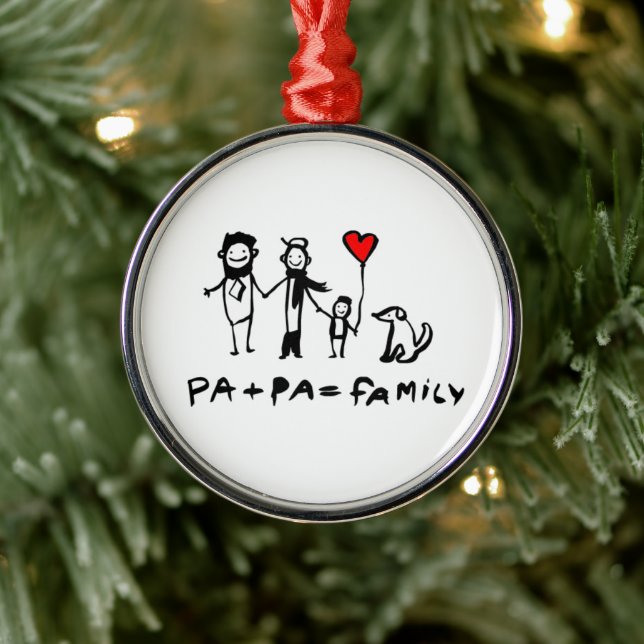 Pa + Pa = Familj Julgransprydnad Metall (Träd)