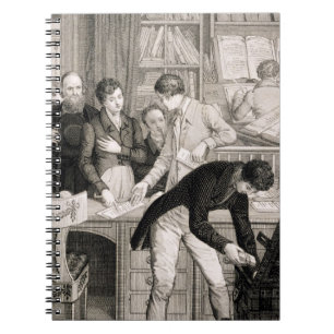 På packa ihop c.1800 (gravyr) anteckningsbok med spiral