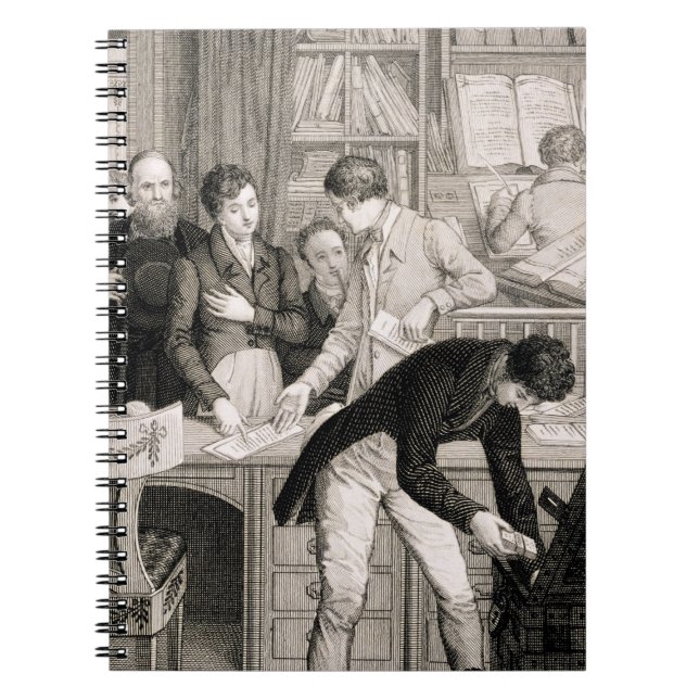 På packa ihop c.1800 (gravyr) anteckningsbok med spiral (Framsidan)