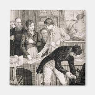 På packa ihop c.1800 (gravyr) magnet