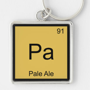 Pa - Pale Ale Kemiskt Elemente Symbol Ölte-Shirt Fyrkantig Silverfärgad Nyckelring