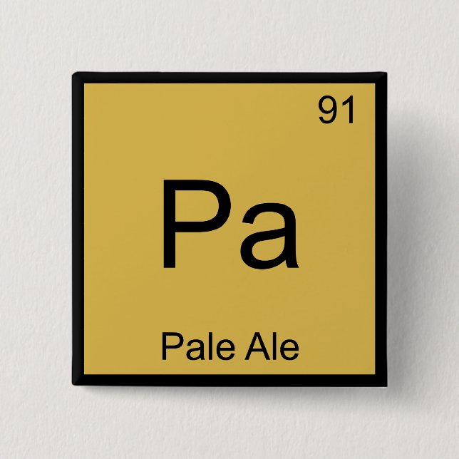 Pa - Pale Ale Kemiskt Elemente Symbol Ölte-Shirt Knapp (Framsida)