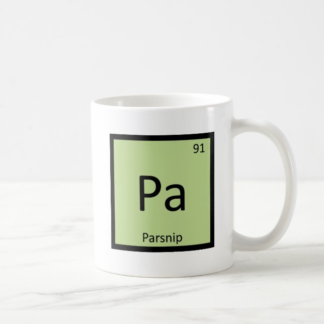 Pa - Palsternacka Grönsakskemi Periodiska Systemet Kaffemugg (Höger)