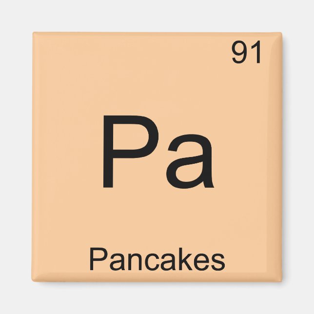 Pa - Pancakes Funny Chemistry Inslag Symbol Tee Magnet (Framsidan)