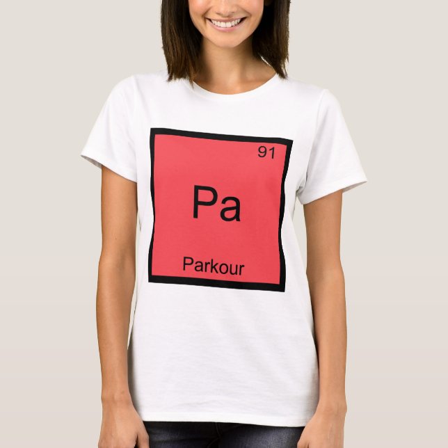 Pa - Parkour Rolig Kemielement Symbol T-shirt (Framsida)