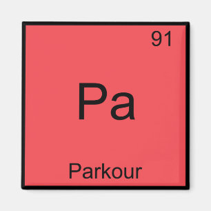 Pa - Parkour Rolig Kemielement Symbol T-Shirt Magnet