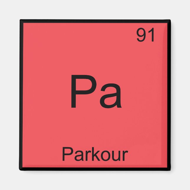 Pa - Parkour Rolig Kemielement Symbol T-Shirt Magnet (Framsidan)