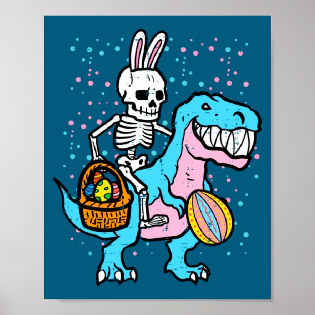 På påsk skelett Dino Trex ägg Poster (Framsidan)