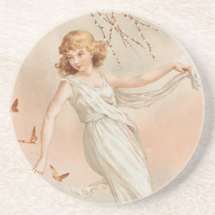 "På Påskglädje" - Vintagetryck, L. Prang & Co. Underlägg