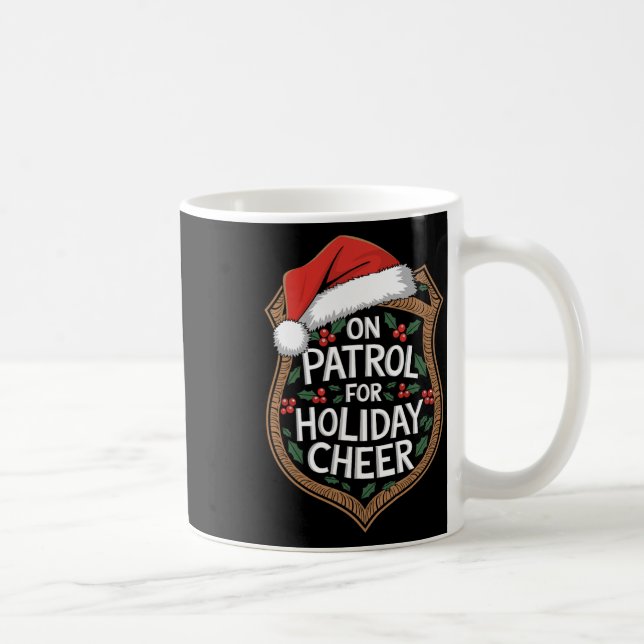 På patrull för julstämning jul säkerhet kaffemugg (Höger)