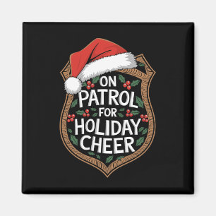 På patrull för julstämning jul säkerhet magnet