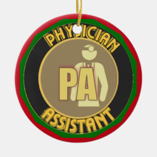 PA PHYSICIAN ASSISTANT LOGOTYP JULGRANSPRYDNAD KERAMIK
