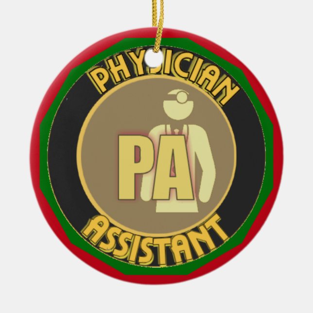 PA PHYSICIAN ASSISTANT LOGOTYP JULGRANSPRYDNAD KERAMIK (Framsidan)