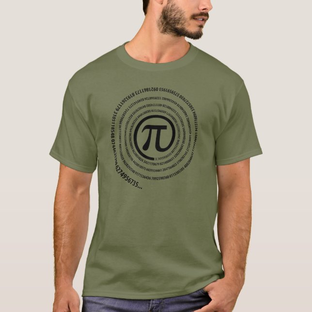 På Pi underteckna, den spiral versionen T Shirt (Framsida)
