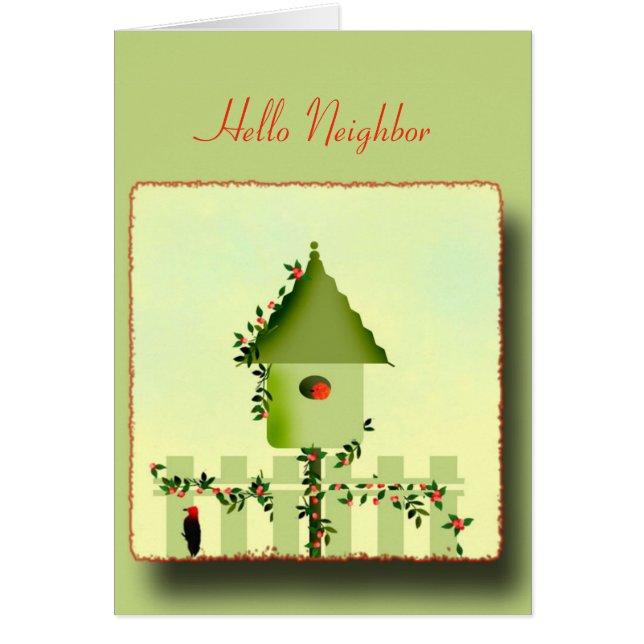 På Picket Fence Hälsning Gard OBS Kort (Framsidan)