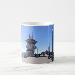På Pier, Huntington Beach, Kalifornien Kaffemugg