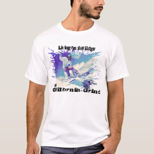 På plugghästen för kantsnowboard j2A Kalifornien T Shirt (Framsida)