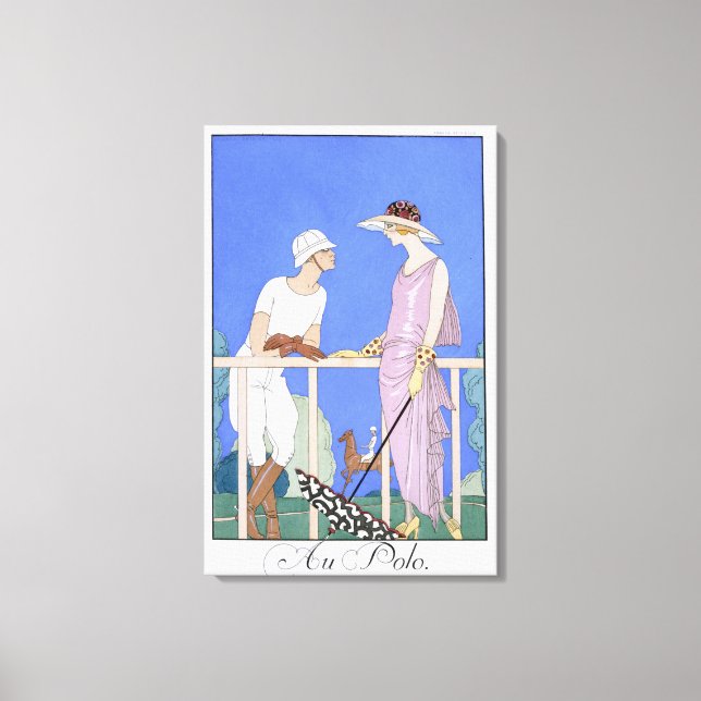 På Polo, 1920-29 (pochoir print) Canvastryck (Framsida)