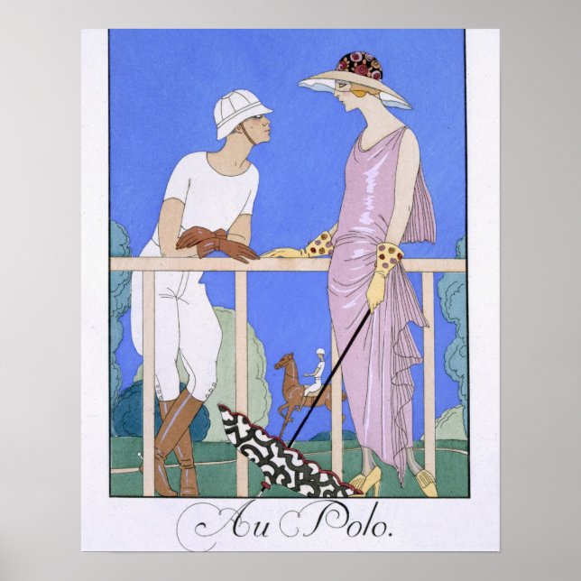 På Polo, 1920-29 (pochoir print) Poster (Framsidan)