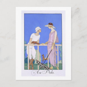 På Polo, 1920-29 (pochoir print) Vykort