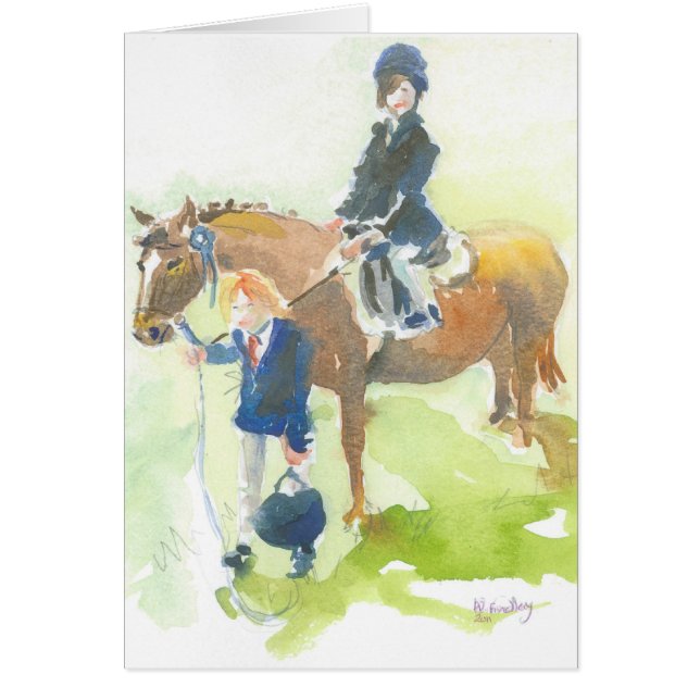 På ponnyshowen hälsningskort (Framsidan)