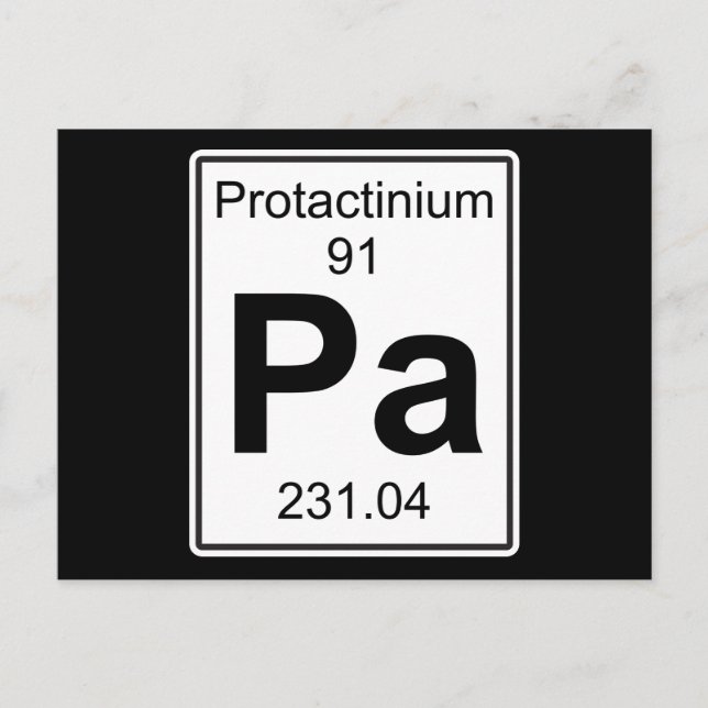 Pa - Protactinium Vykort (Framsida)