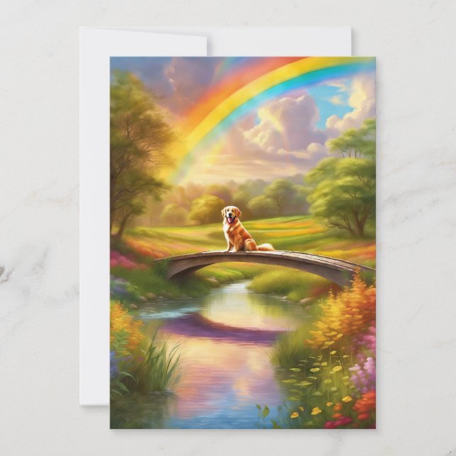 På Rainbow Bridge-Hund Sympathy Card (Framsida)