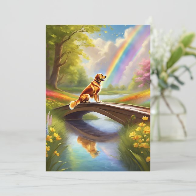 På Rainbow Bridge-Hund Sympathy Card (Stående Fram)