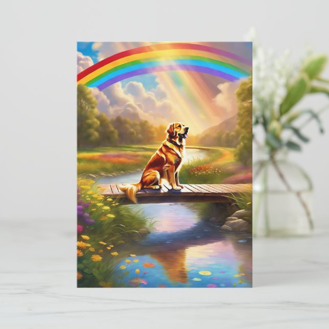 På Rainbow Bridge-Hund Sympathy Card (Stående Fram)