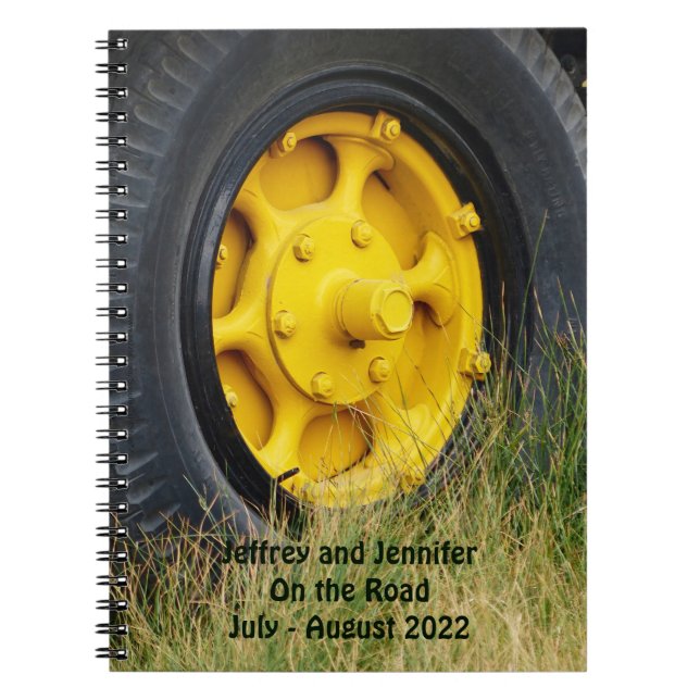 På Resa-vägsloggen Journal Anteckningsbok Med Spiral (Framsidan)