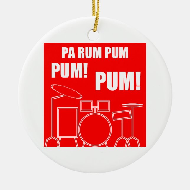 Pa-rom Pum Pum Pum Julgransprydnad Keramik (Framsidan)