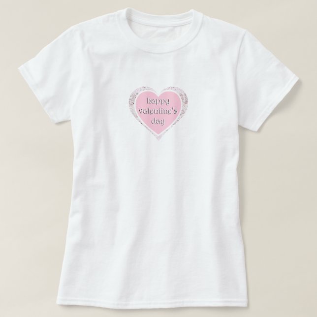 På Rosa och Snöre Alla hjärtans dag Tee Shirt (Design framsida)