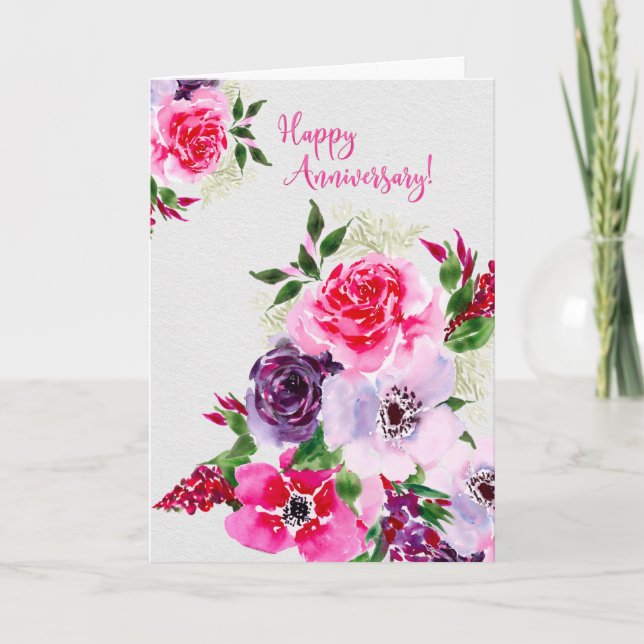 På Rosa Watercolor-årsjubileet kort (Framsida)