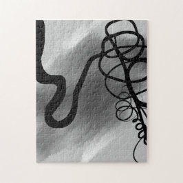 På rutnätet: Abstrakt Black och Grått Pussel