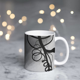 På rutnätet: Abstrakt grått, svart & vitt Kaffemugg