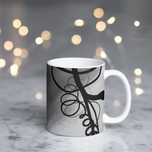 På rutnätet: Abstrakt grått, svart & vitt Kaffemugg