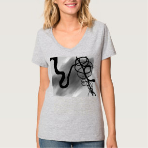 På rutnätet: Abstrakt Grått, svartvitt T Shirt