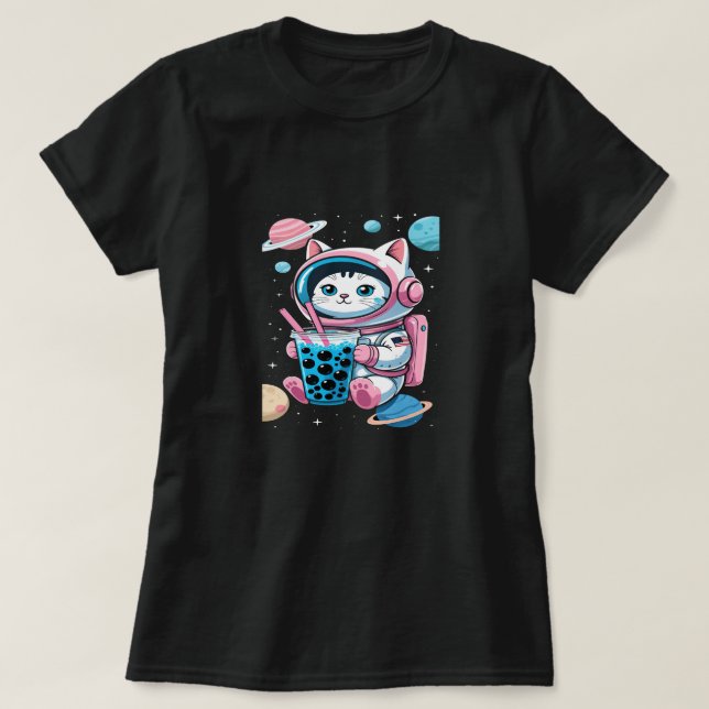 På rymden Astronaut Anime Girl T-Shirt - Cute Skör (Design framsida)