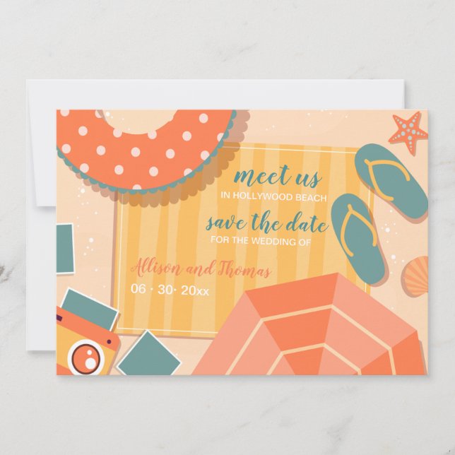 På Sandet Spara Datumet Meddelande Inbjudningar (Framsida)