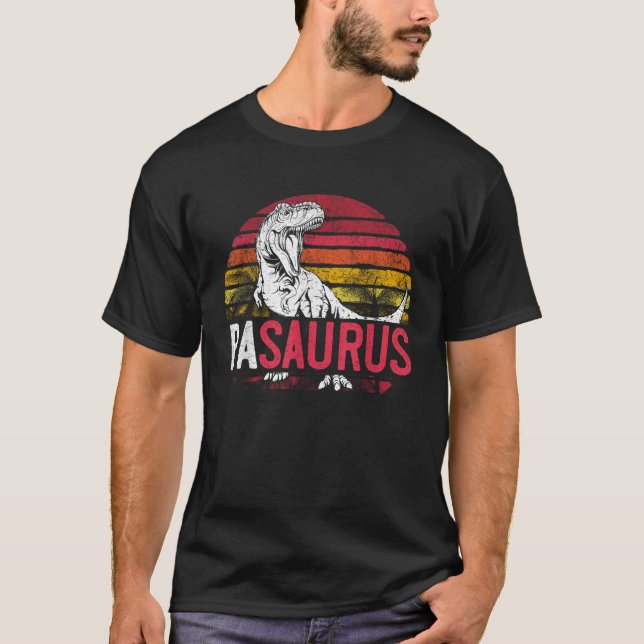 Pa Saurus Far s Day Pasaurus T Rex Dinosaur Gra Shirt (Framsida)