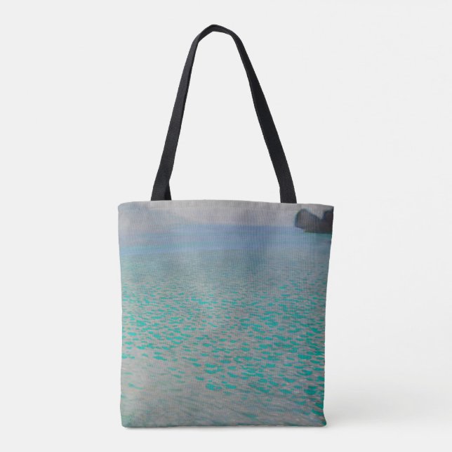 På sjön Attersee av Gustav Klimt, Vintage finkonst Tygkasse (Baksida)