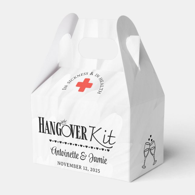 På Sjukdoms- och hälsovårdsenhet i Bröllop Hangove Presentaskar (Framsidan Sidan)