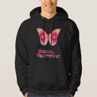 På Social Hashtag Fjäril Hoodie